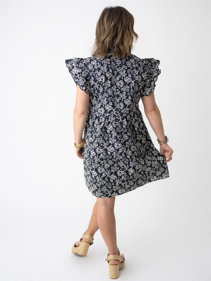 Midnight Garden Flutter Dress