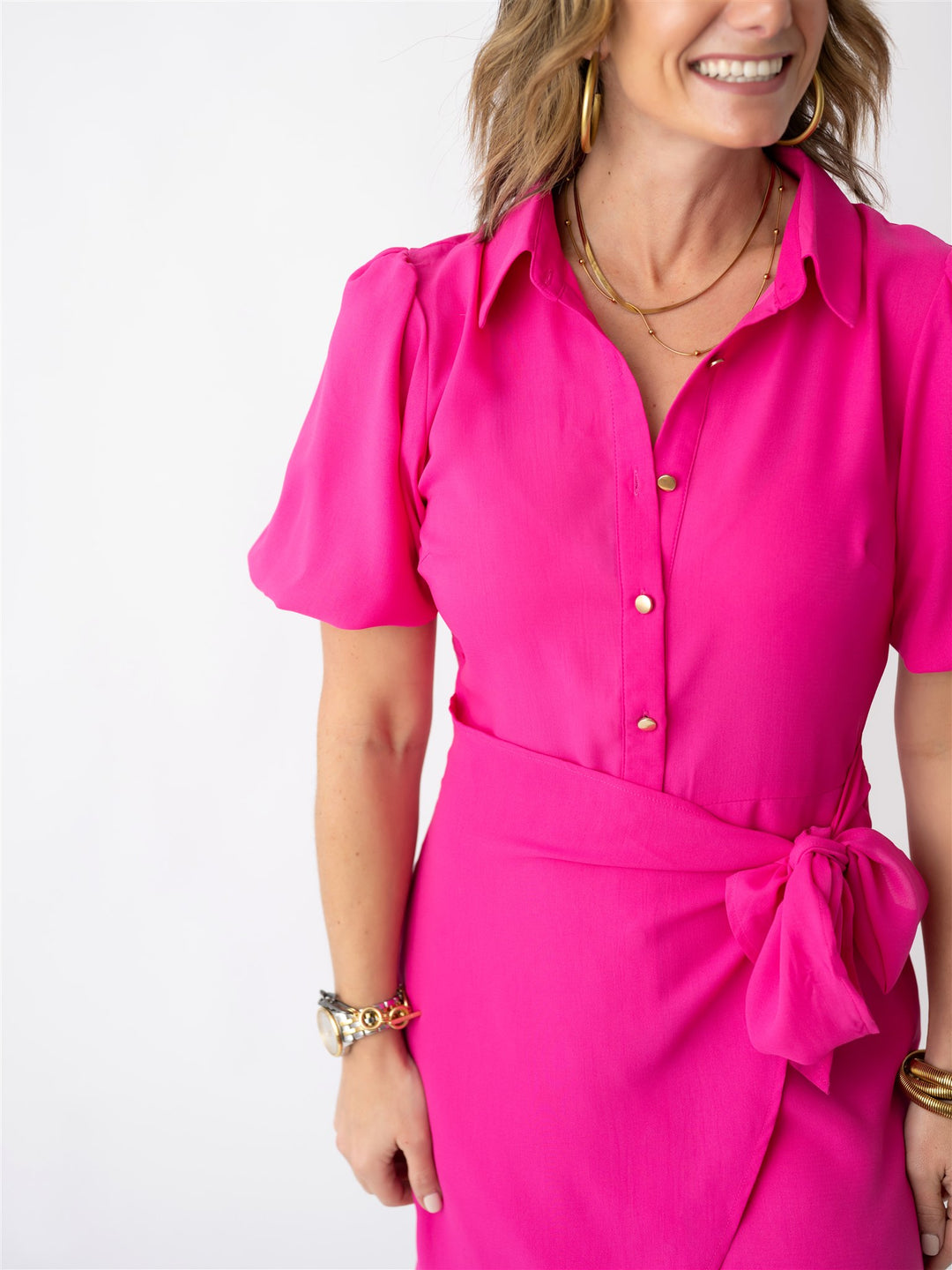 Pretty in Pink Wrap Bow Dress