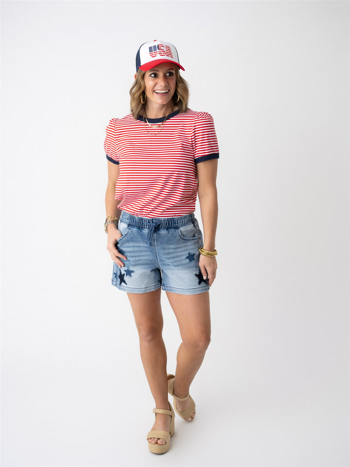 Risen EB Slouchy Star Patched Shorts