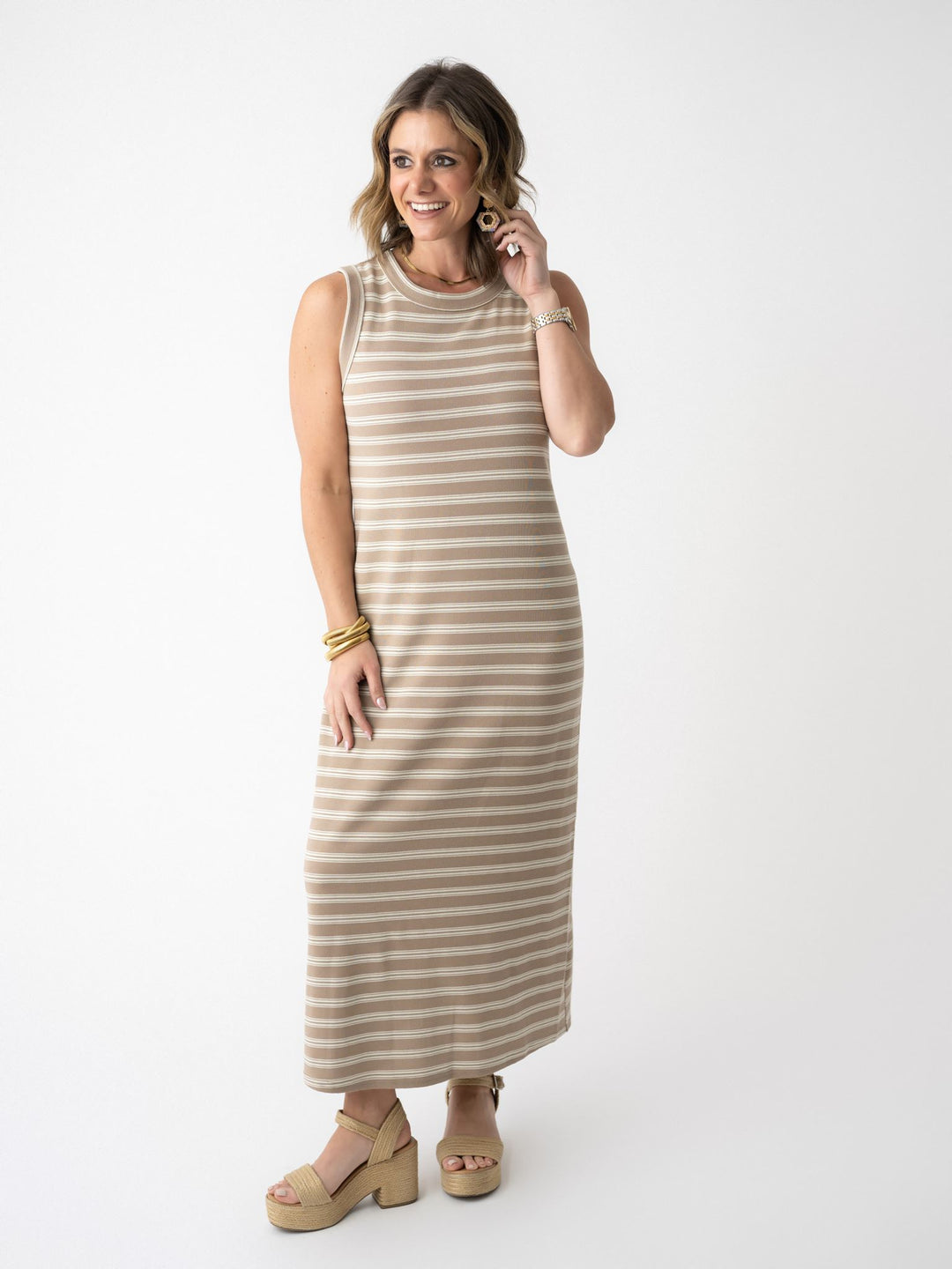 Sandbar Striped Midi