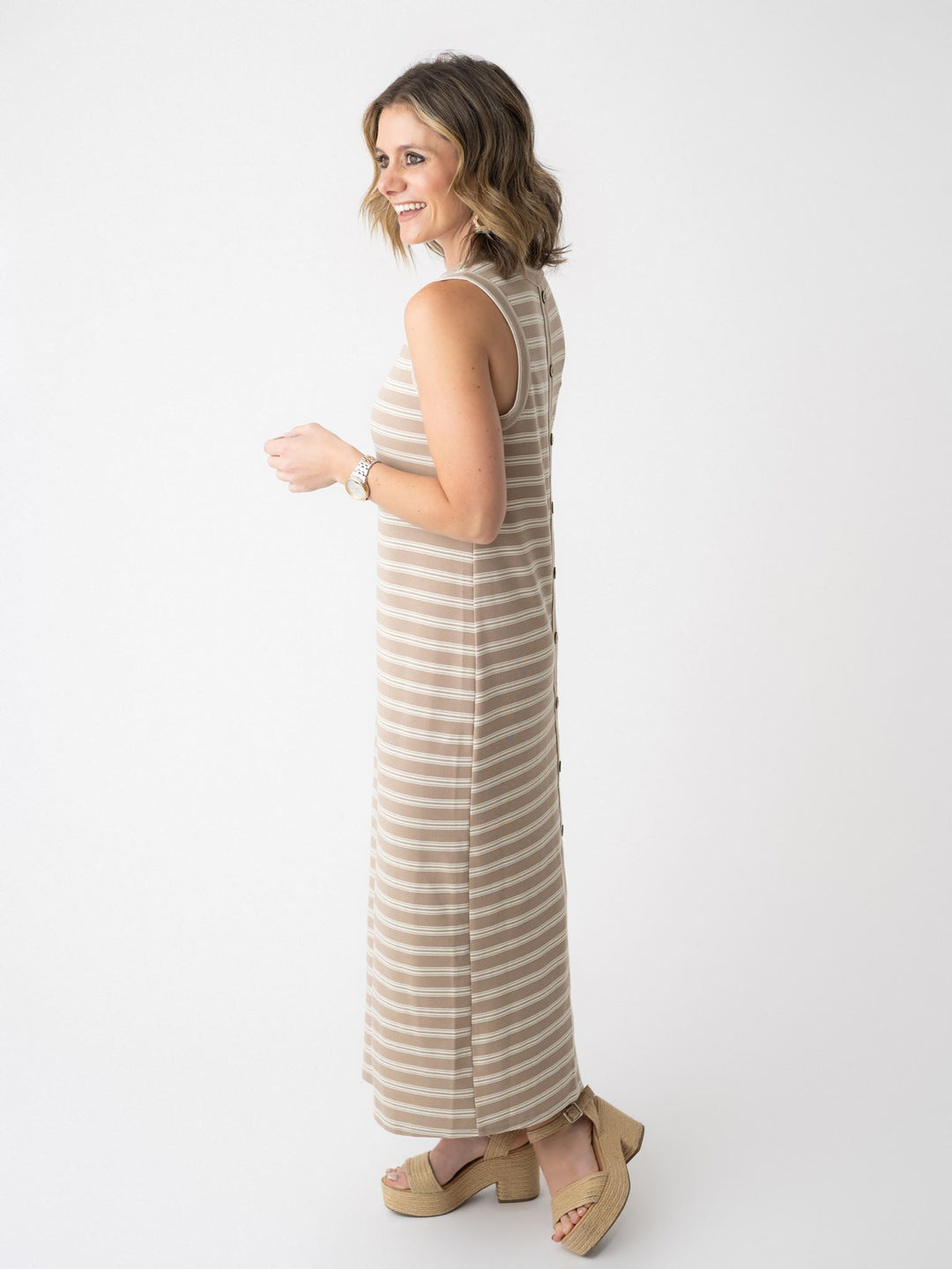 Sandbar Striped Midi