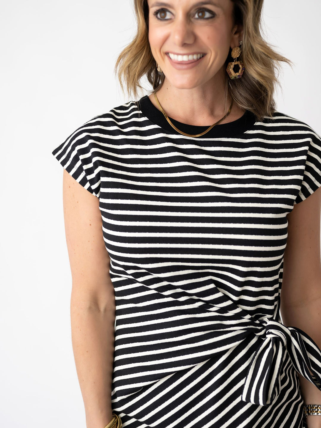 Time Out Side Tie Stripe Dress