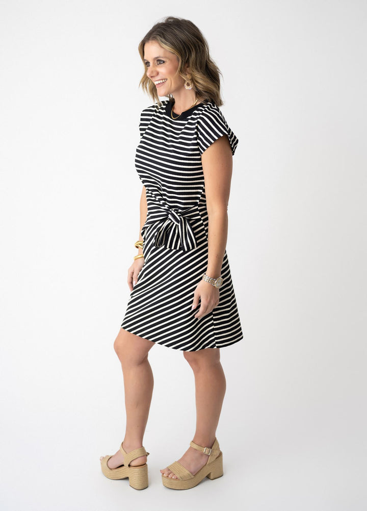 Time Out Side Tie Stripe Dress