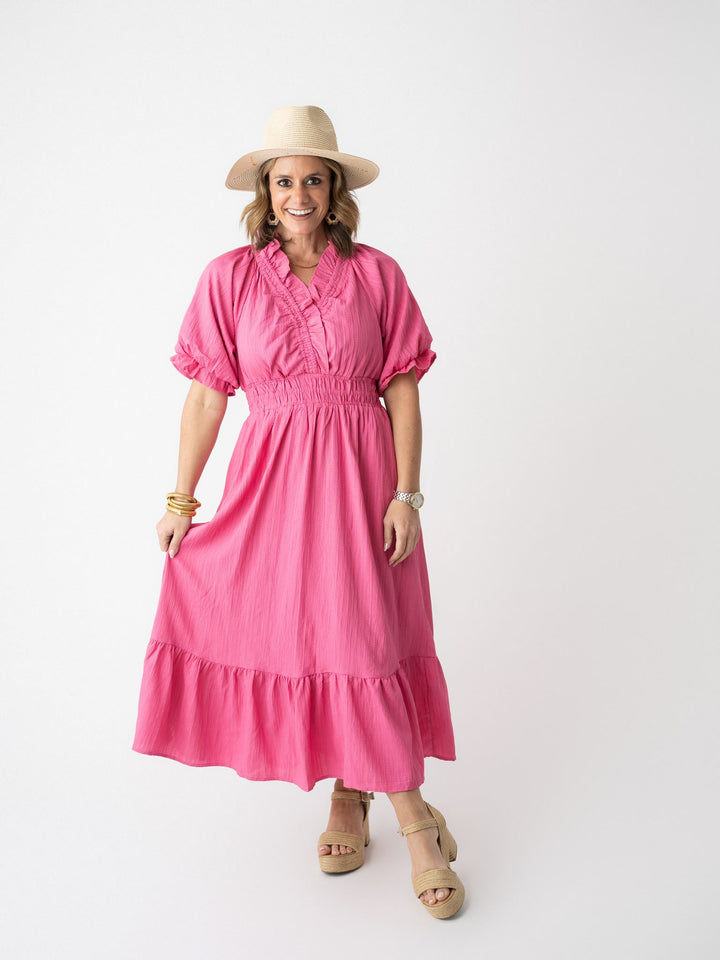 Peony Pink Midi Dress