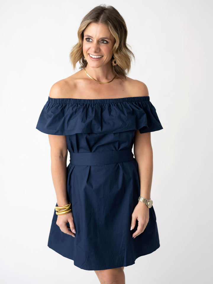 Mosaic Elastic Neck Dress