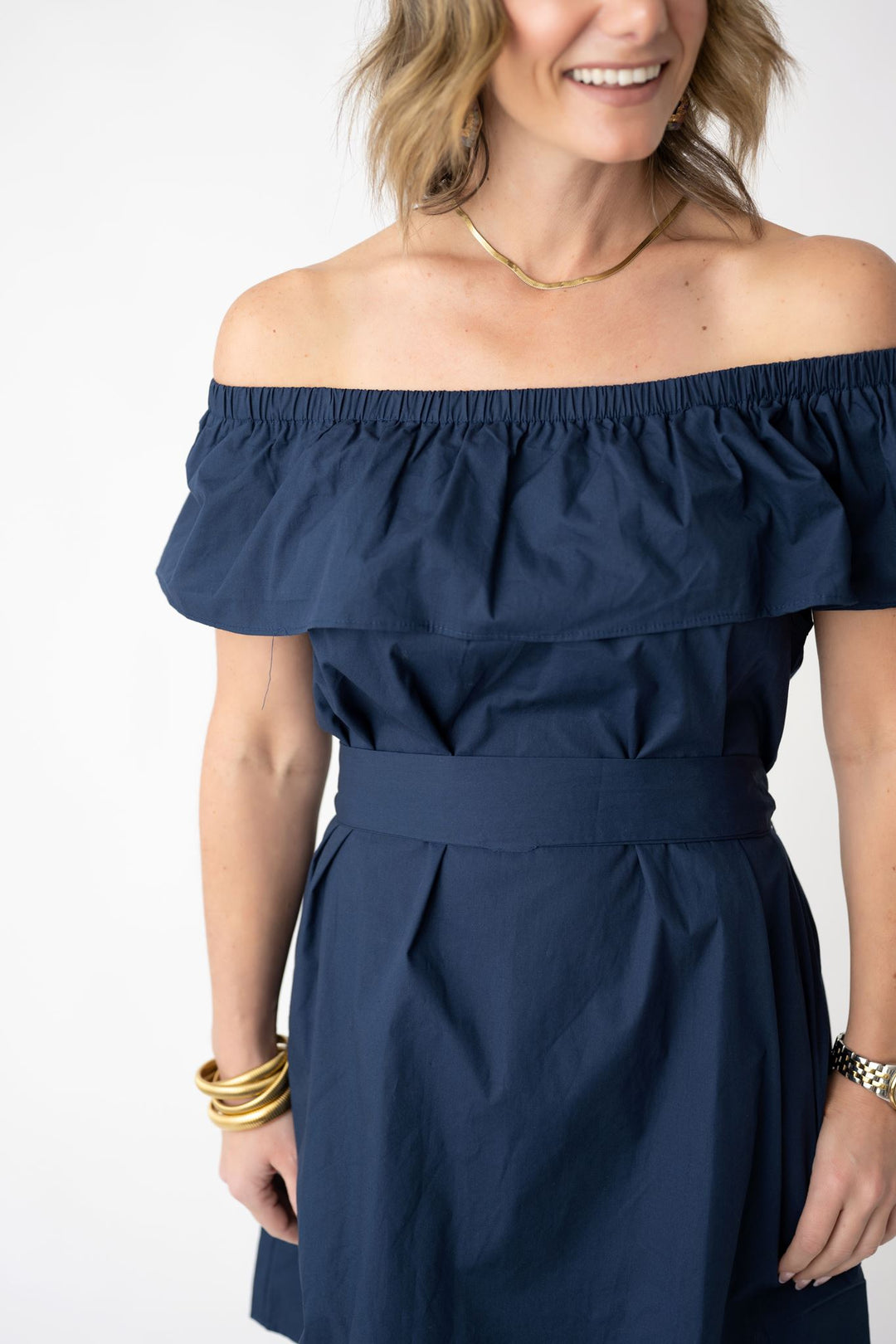 Mosaic Elastic Neck Dress