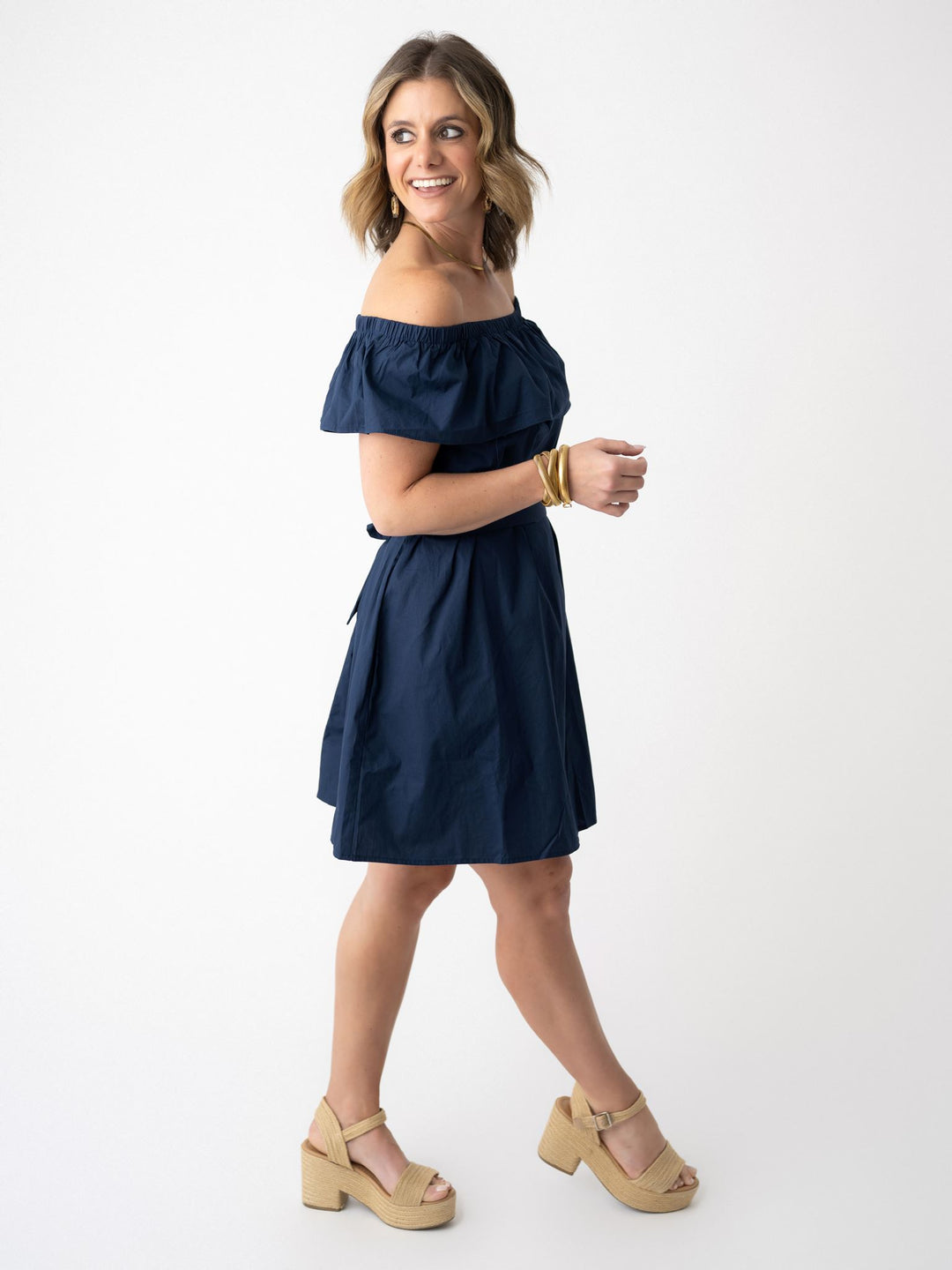 Mosaic Elastic Neck Dress