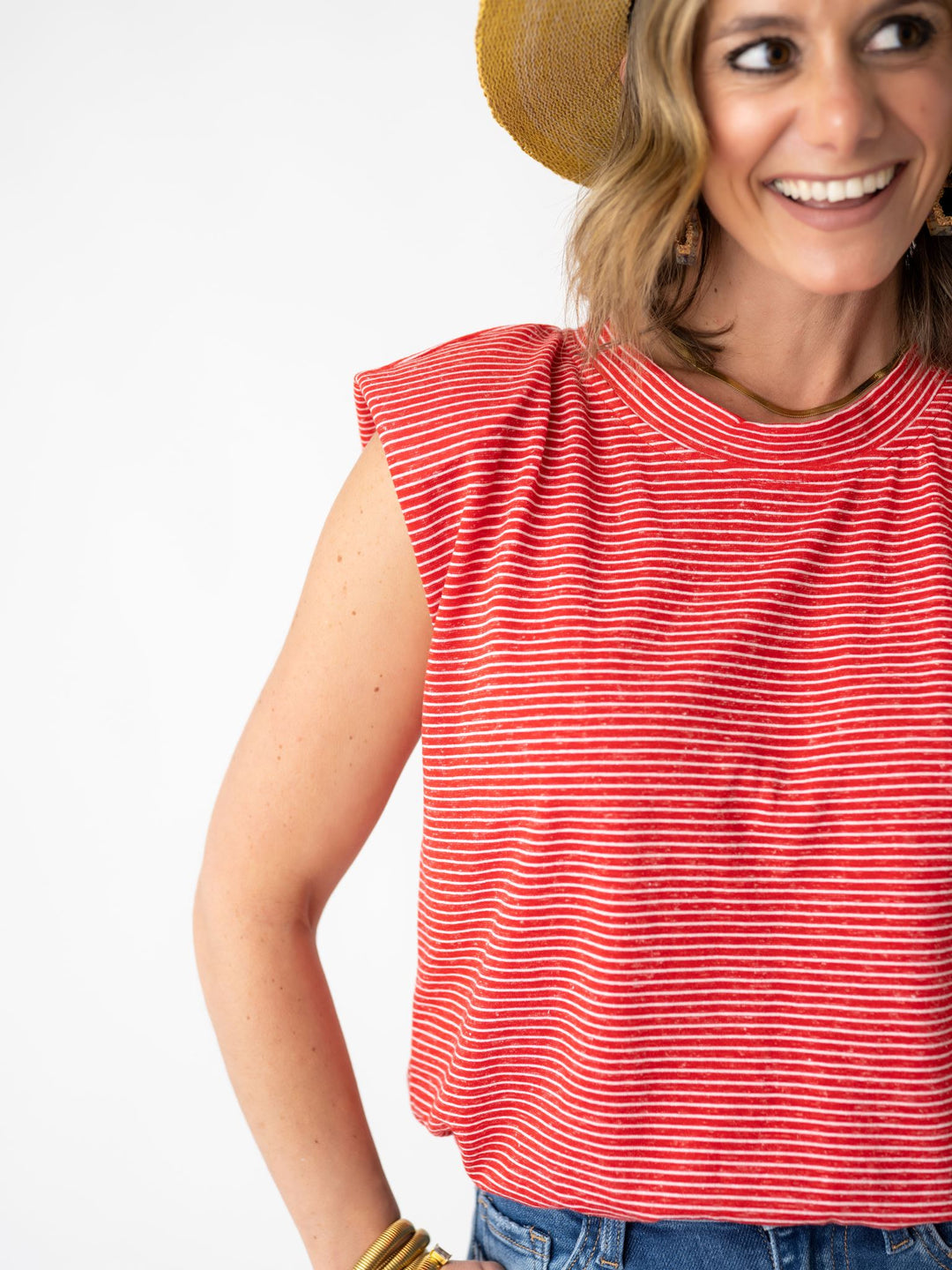 Stripe Theory Sleeveless Shirt