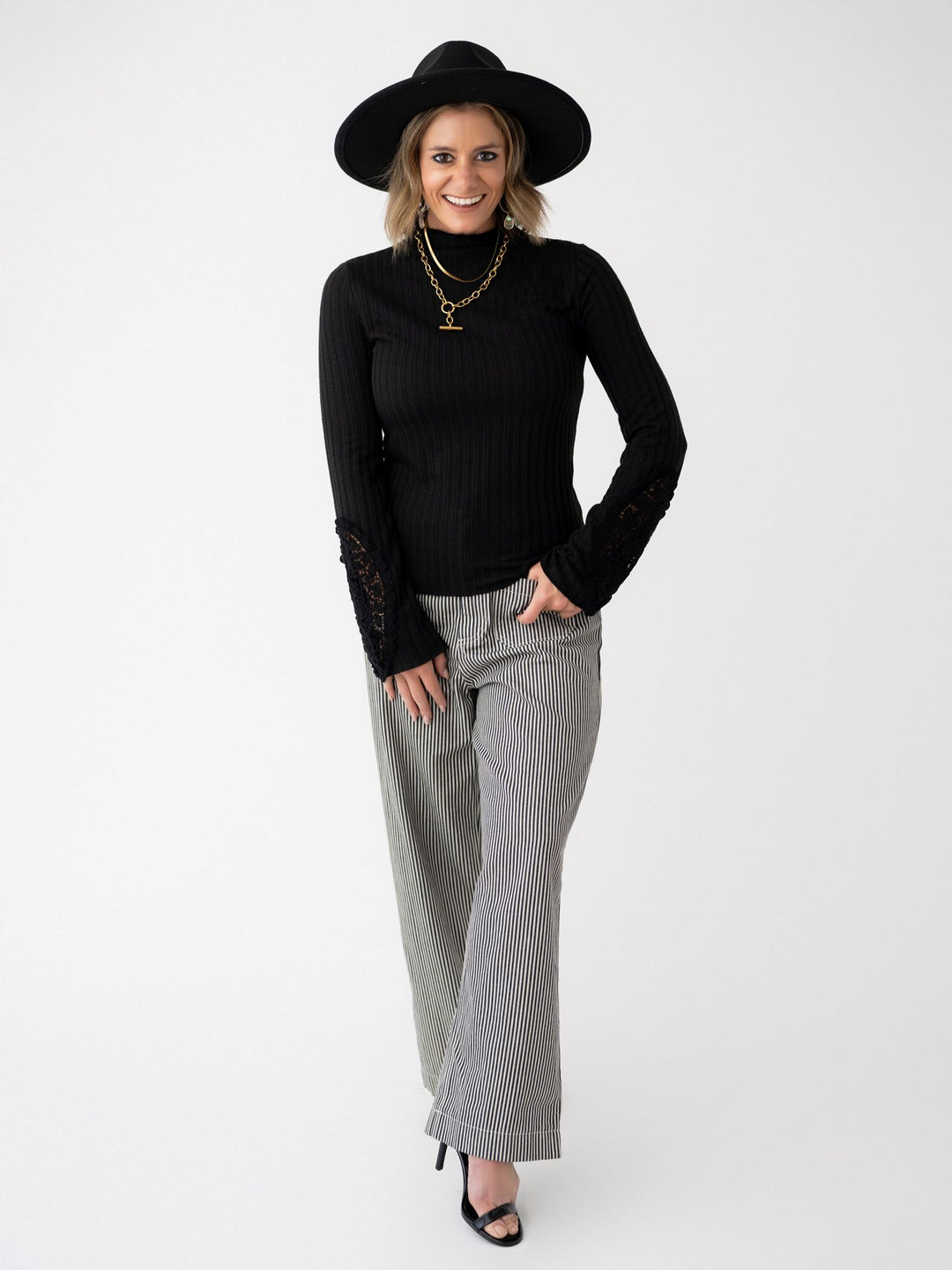 Striped Crush Front Pocket Pant