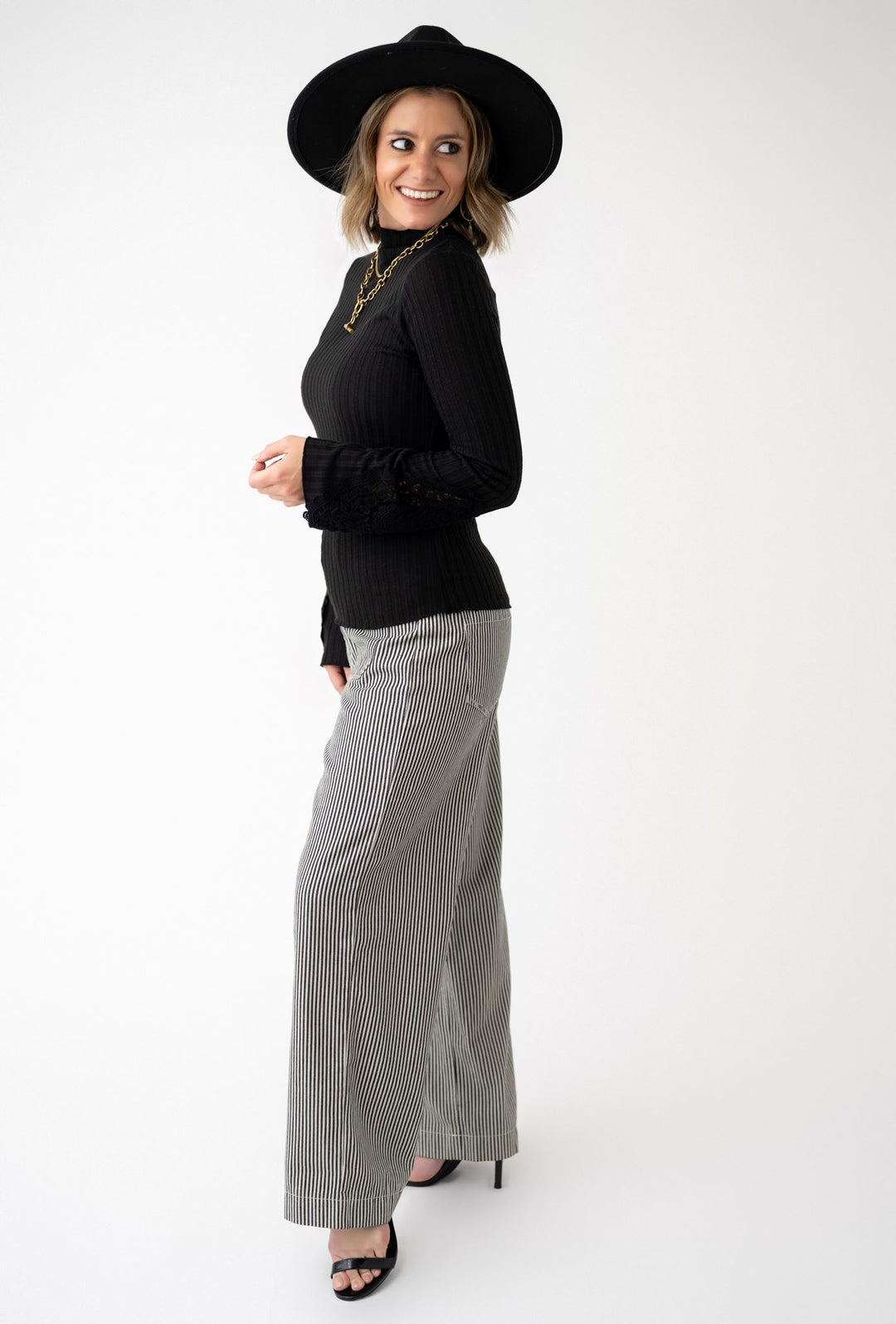 Striped Crush Front Pocket Pant
