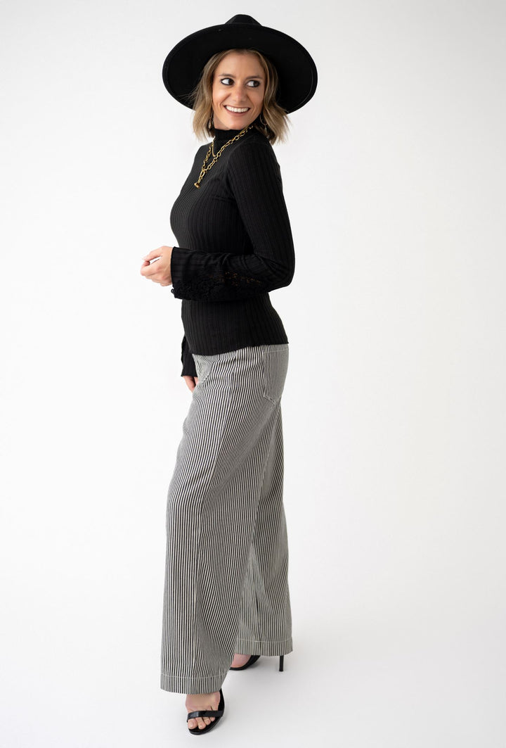 Striped Crush Front Pocket Pant