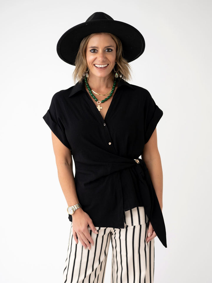 Knot so Basic Knot Front Blouse