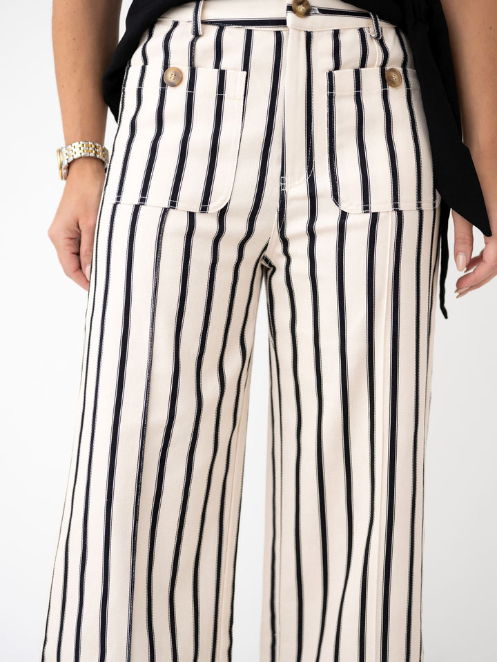 Polished Pinstripe Pocket Pants