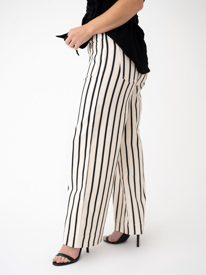 Polished Pinstripe Pocket Pants