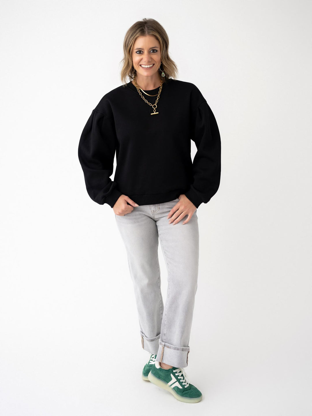 Risen Grey Mid Rise Crop Straight Cuffed Jeans
