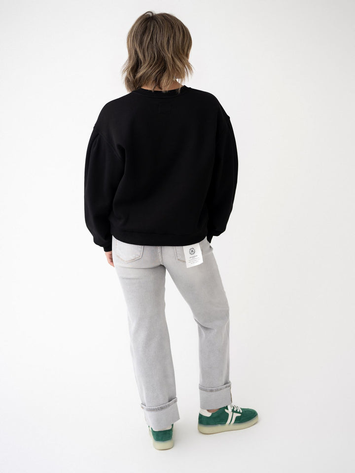 Risen Grey Mid Rise Crop Straight Cuffed Jeans