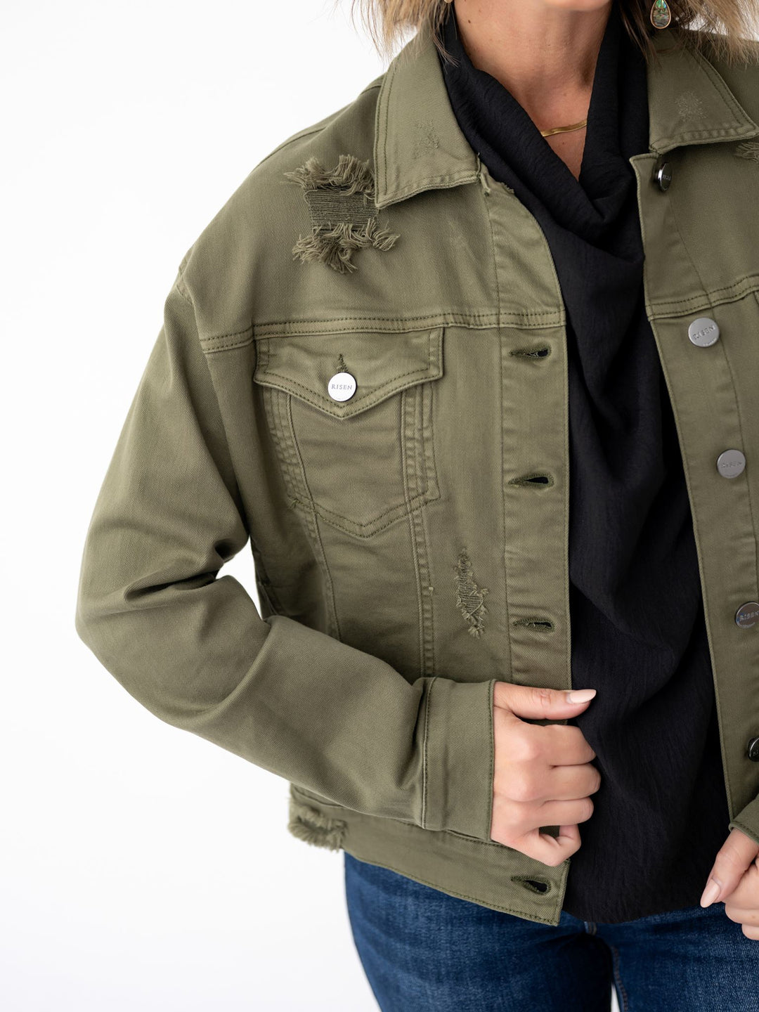 Risen Oversized Distressed Jacket