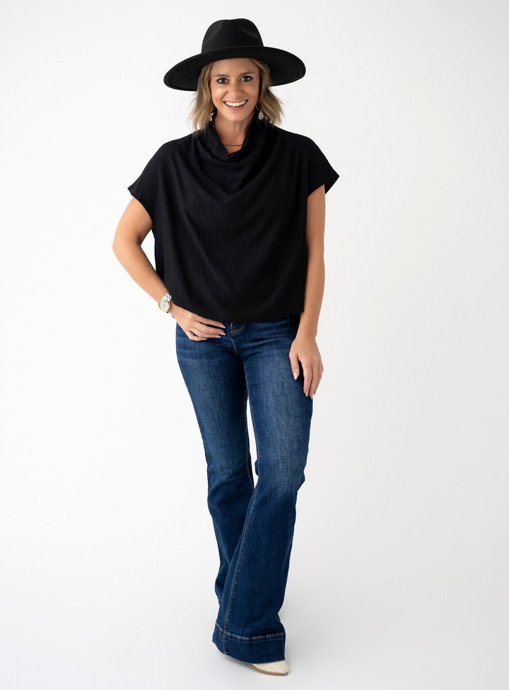 Risen TC EB High Rise Flare Jeans - Dark Stretchy