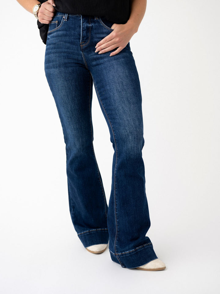 Risen TC EB High Rise Flare Jeans - Dark Stretchy