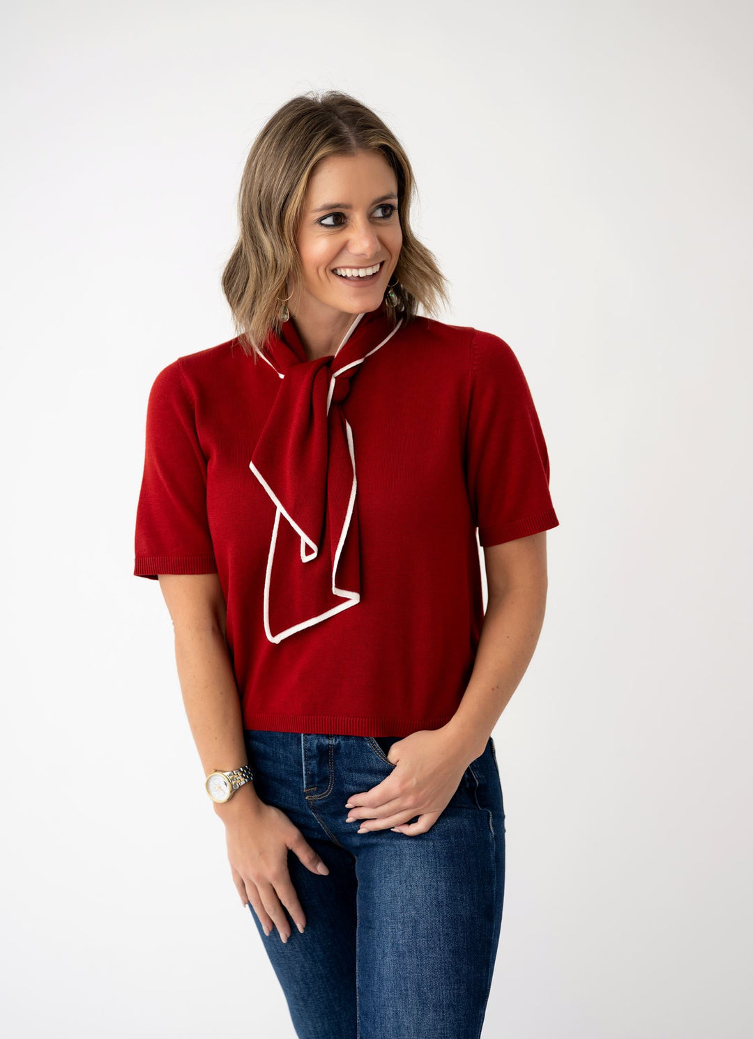 Bows & Bubble Sleeves Blouse