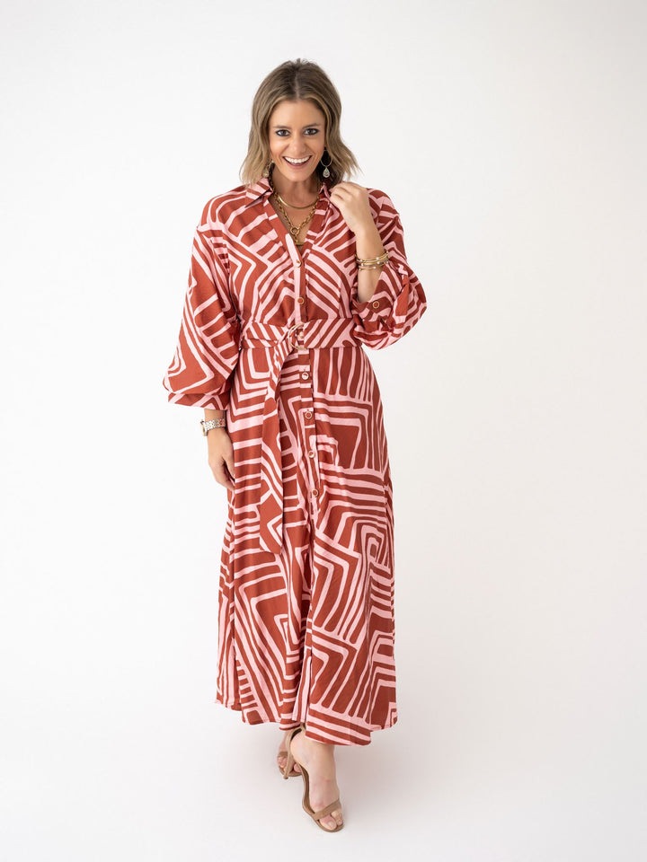 Gone Geo Button Front Maxi