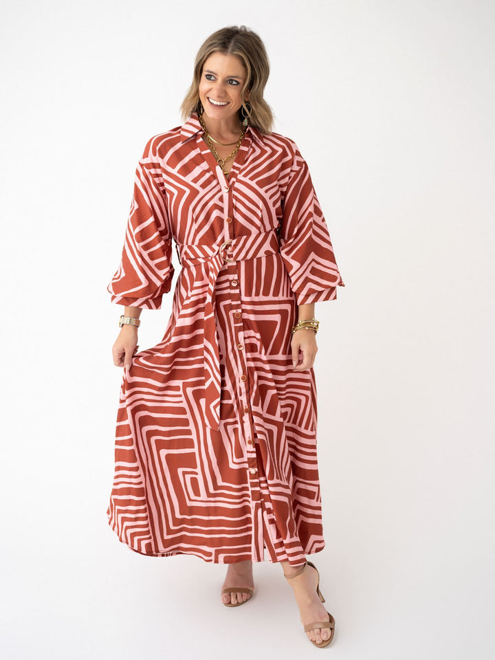 Gone Geo Button Front Maxi
