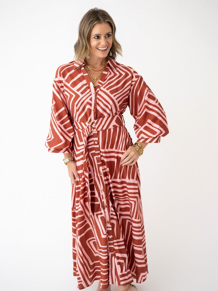 Gone Geo Button Front Maxi