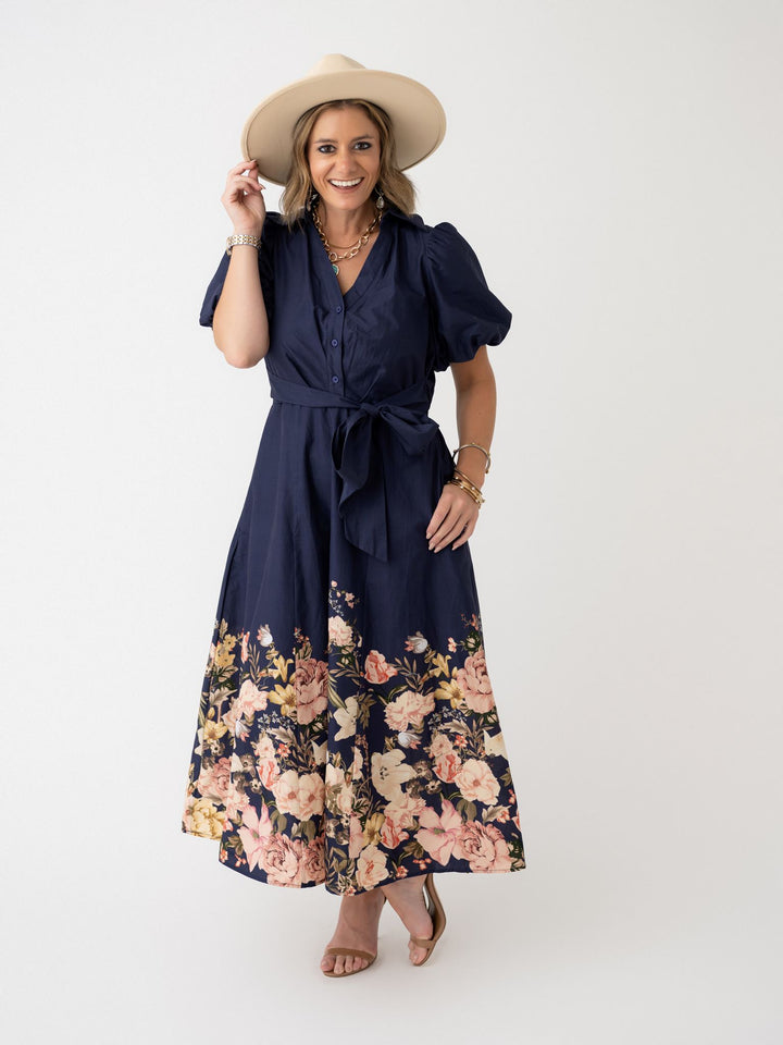 Falling for Florals Collared Maxi