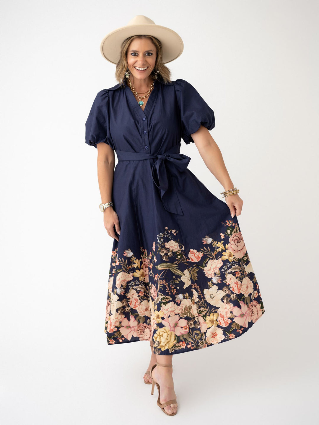 Falling for Florals Collared Maxi