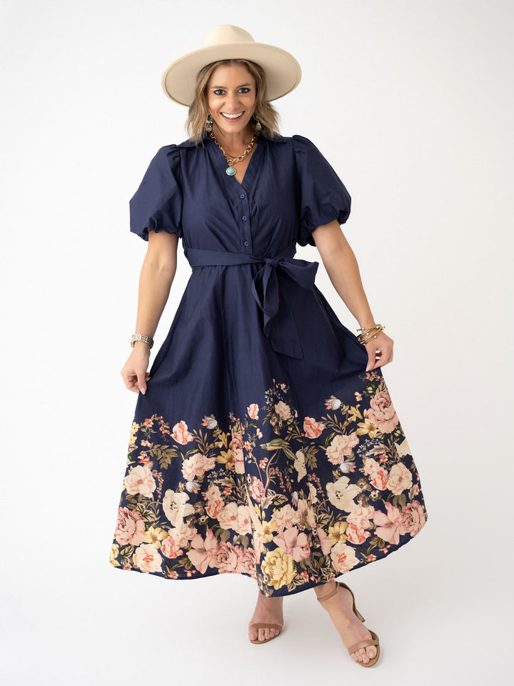 Falling for Florals Collared Maxi