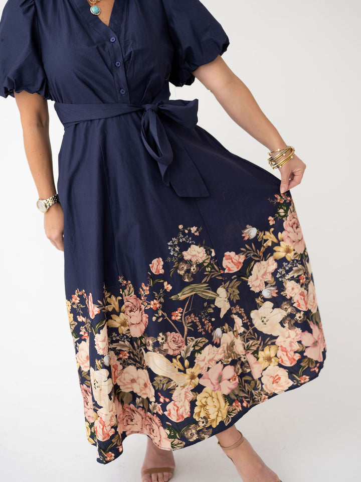 Falling for Florals Collared Maxi