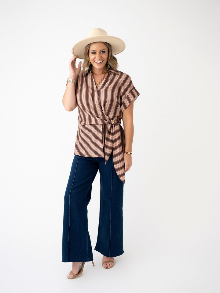 Classic Tie Front Blouse