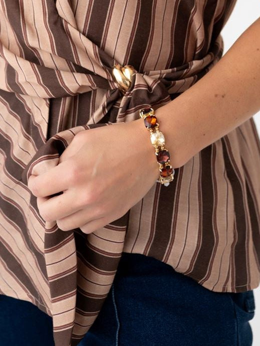 Espresso Your Love Stone Stretch Bracelet