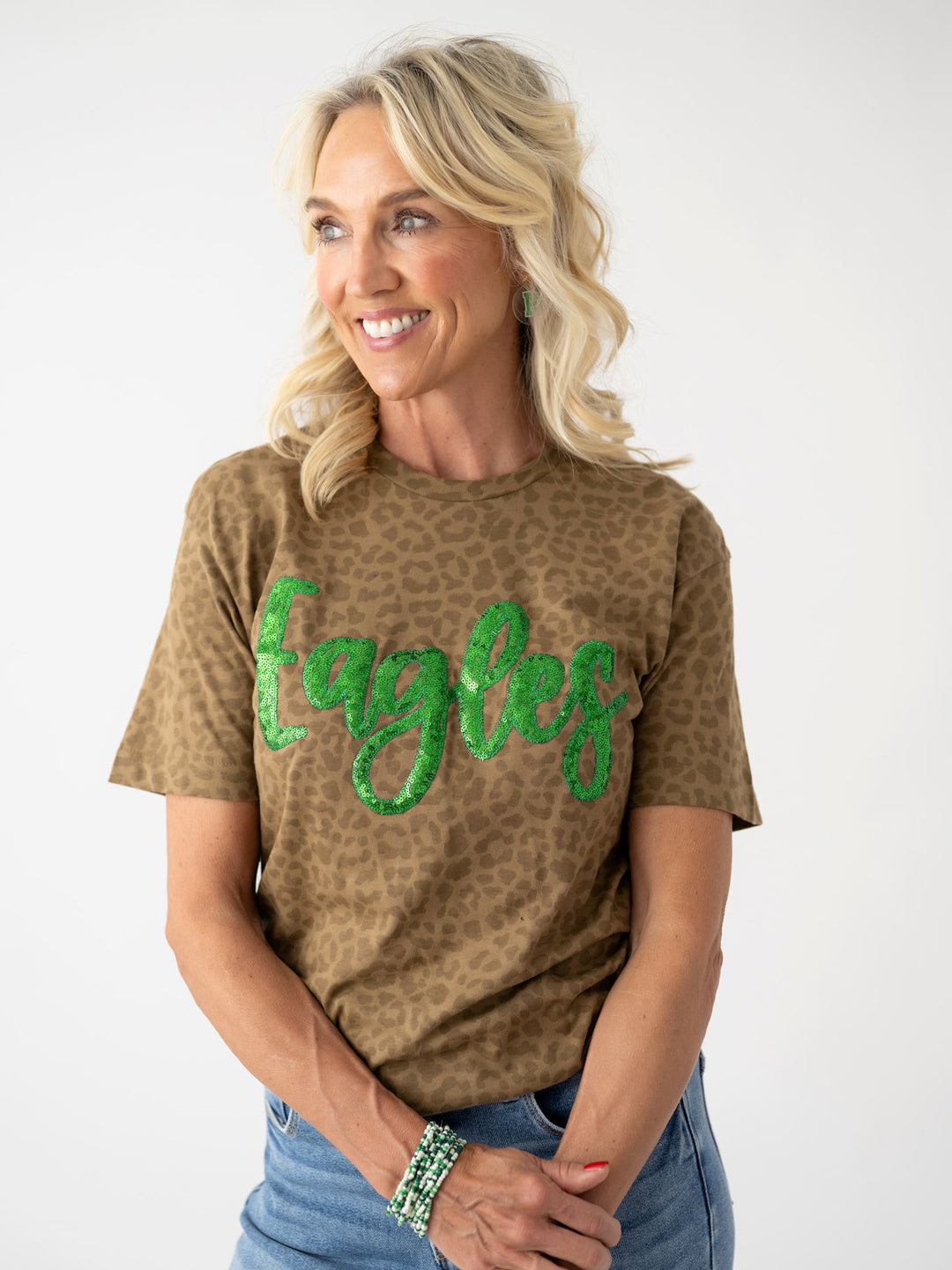 Eagles Leopard Bling Tee