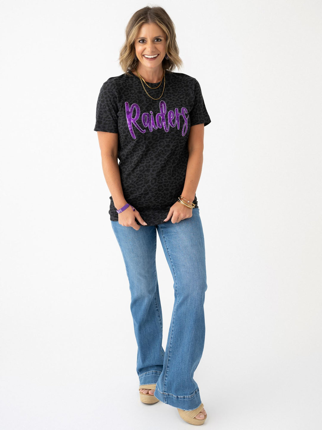 Raiders Leopard Bling Tee