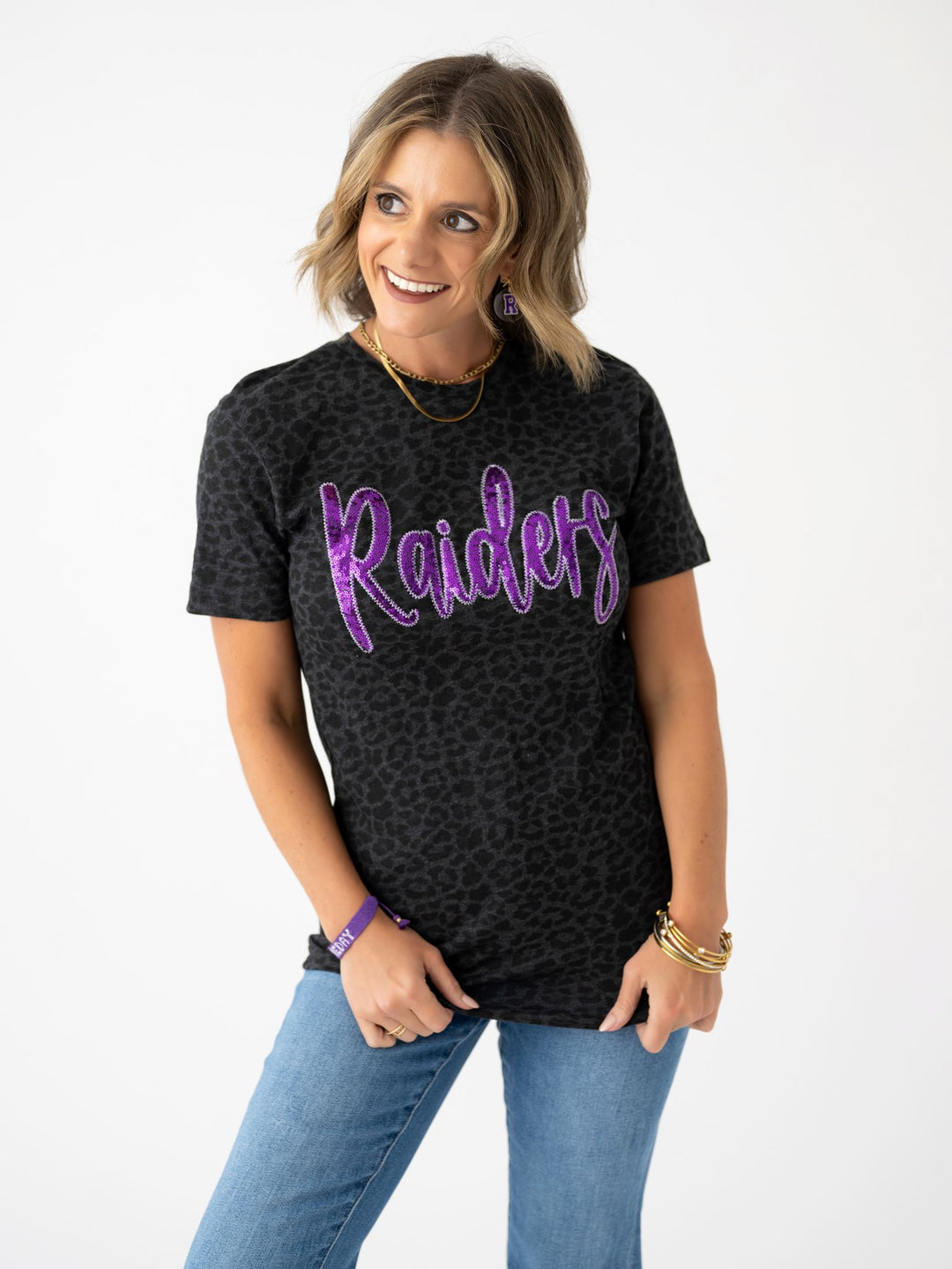 Raiders Leopard Bling Tee