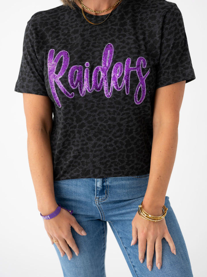 Raiders Leopard Bling Tee