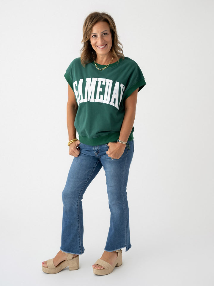 Varsity Vibes Short Sleeve Sweatshirt