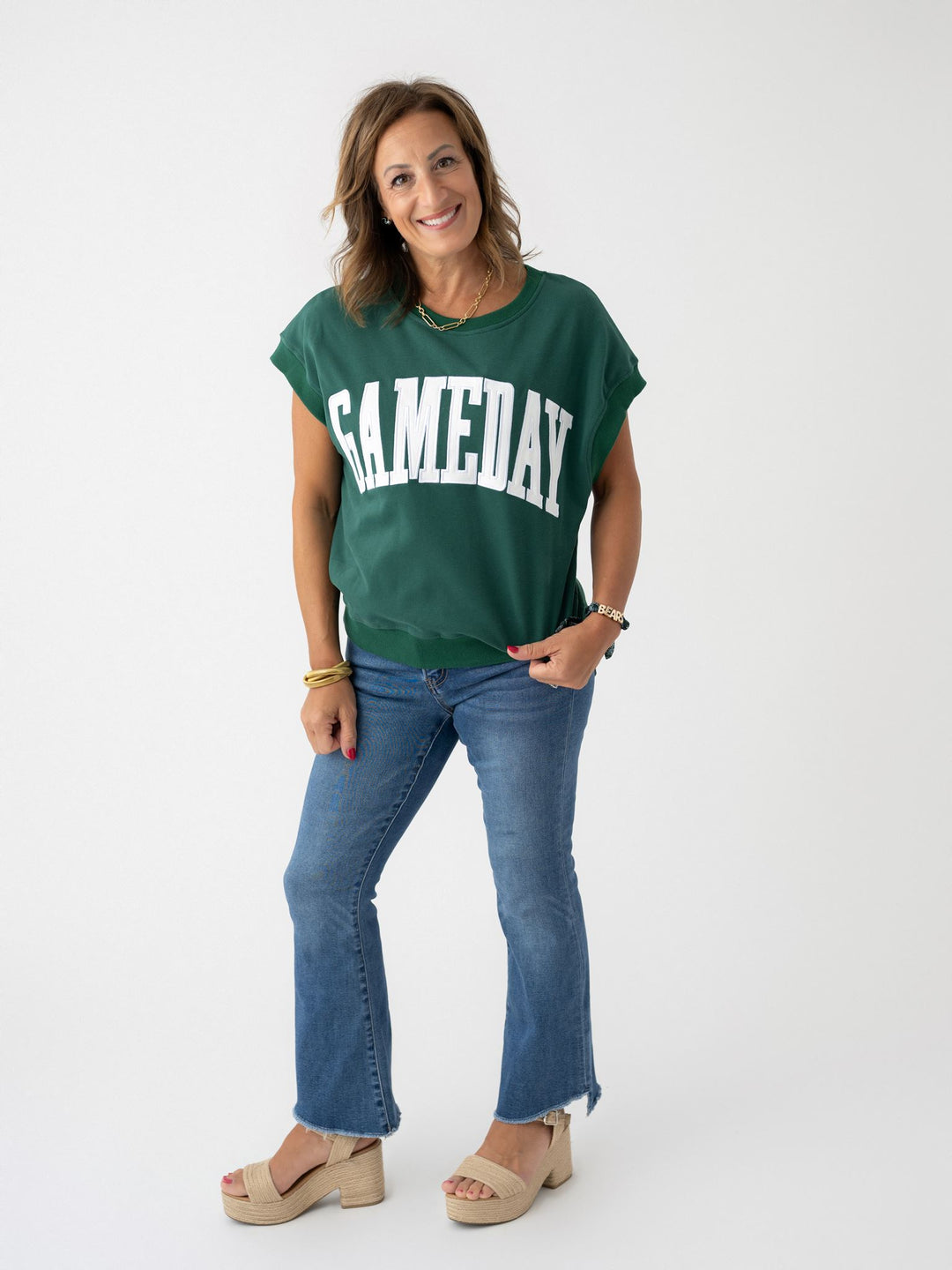 Varsity Vibes Short Sleeve Sweatshirt
