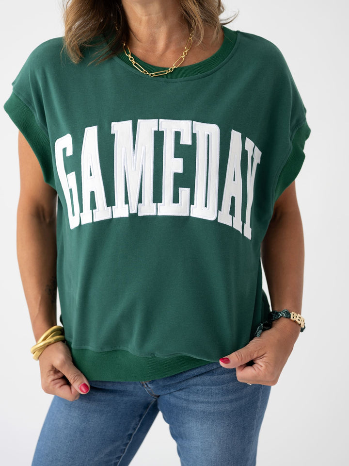 Varsity Vibes Short Sleeve Sweatshirt
