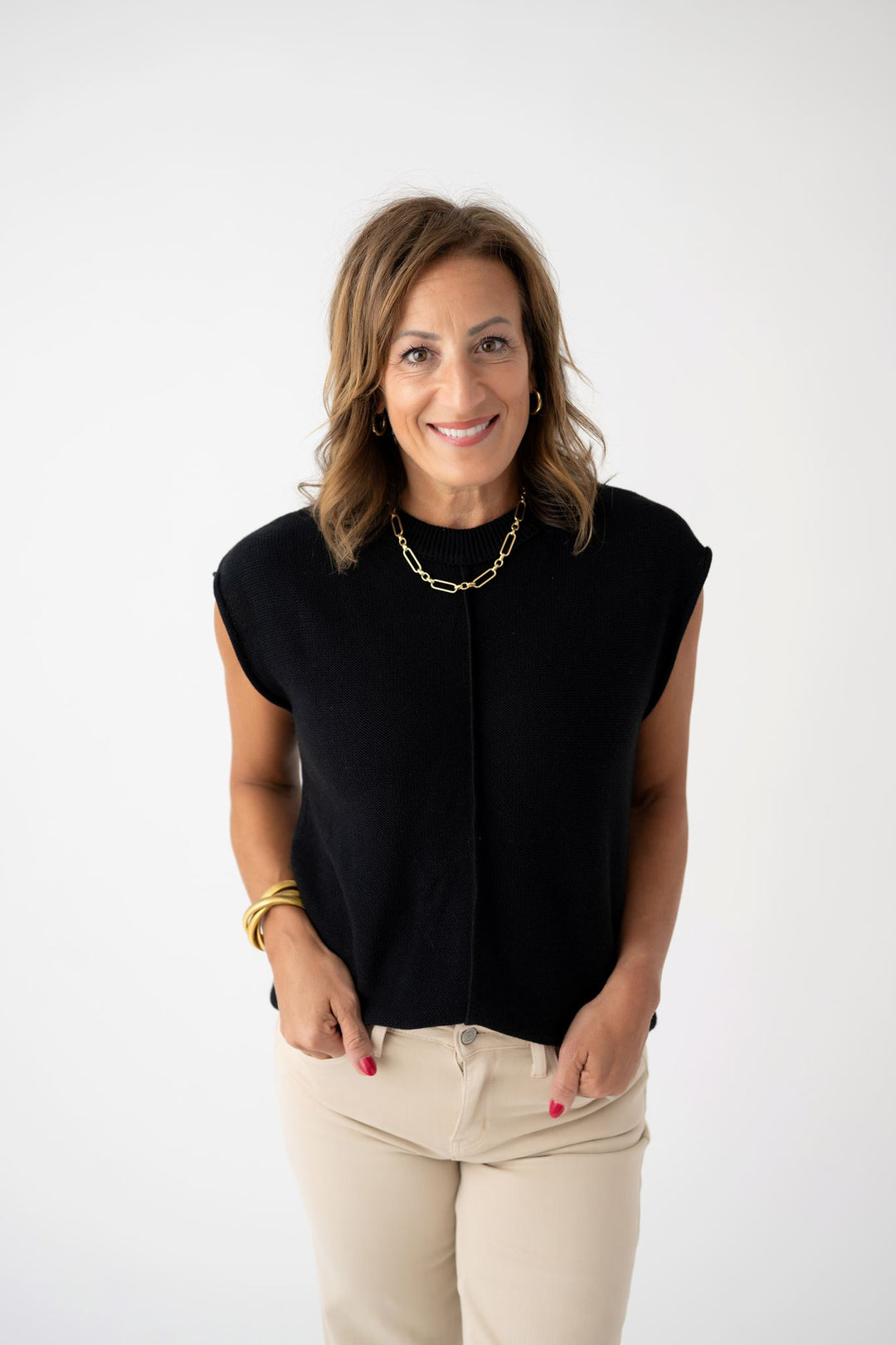 Center Seamed Sweater Vest