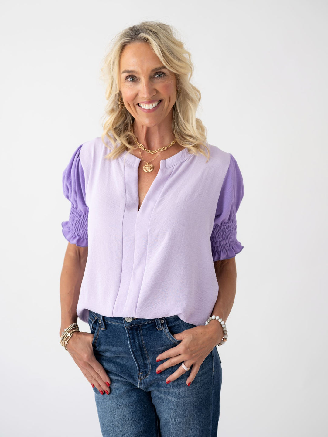 Vivid Veil V Neck