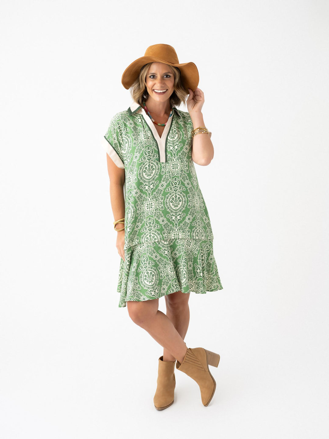 Clover Club Collared Dress