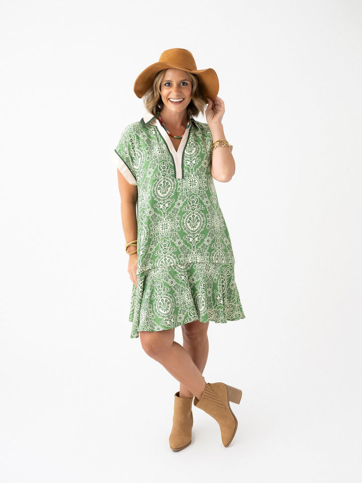 Clover Club Collared Dress