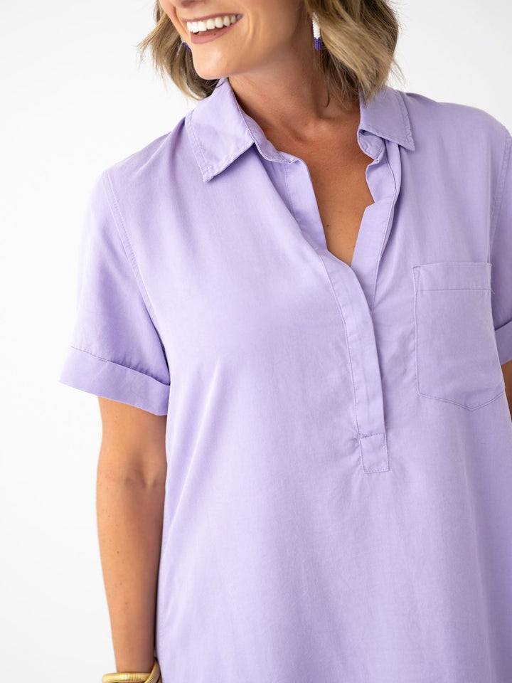 Rachel Raw Hem Shirt Dress