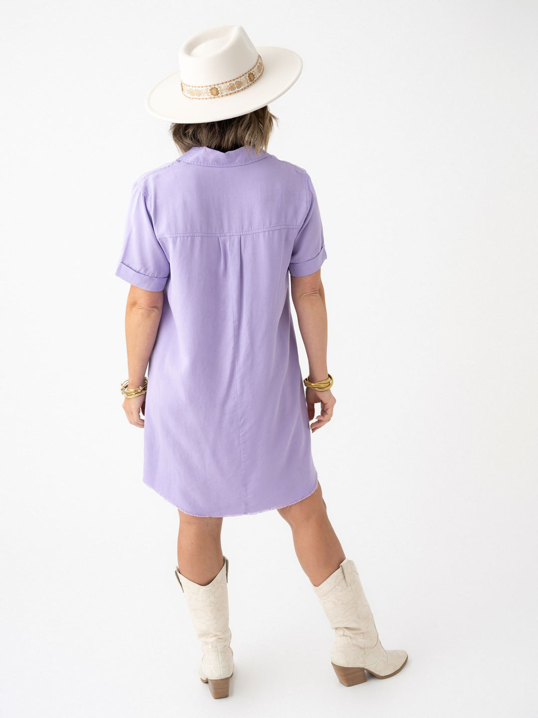 Rachel Raw Hem Shirt Dress