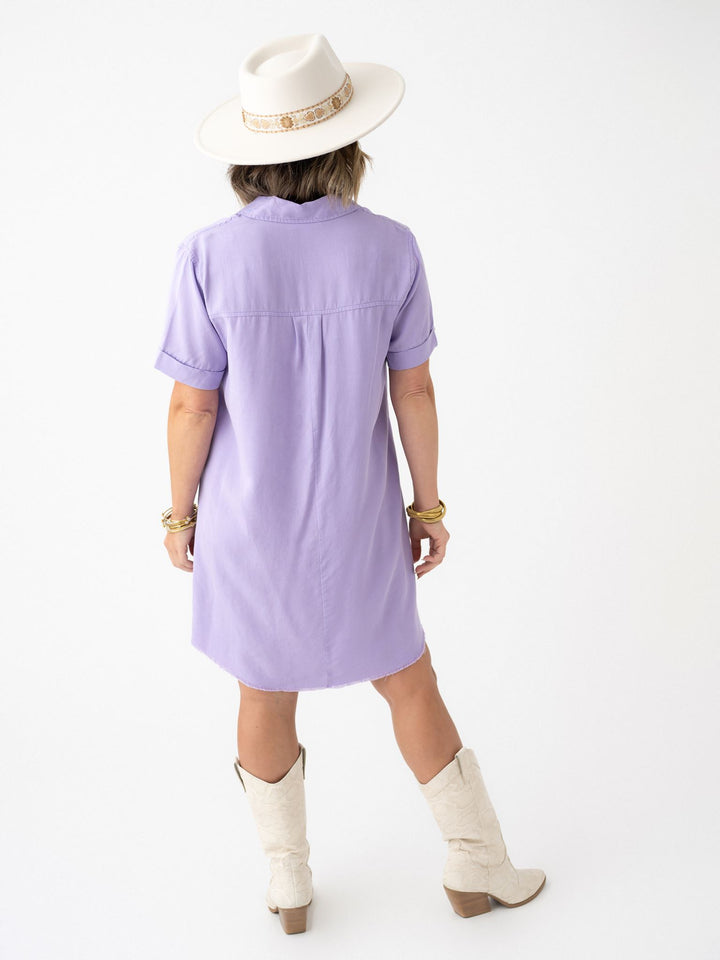 Rachel Raw Hem Shirt Dress