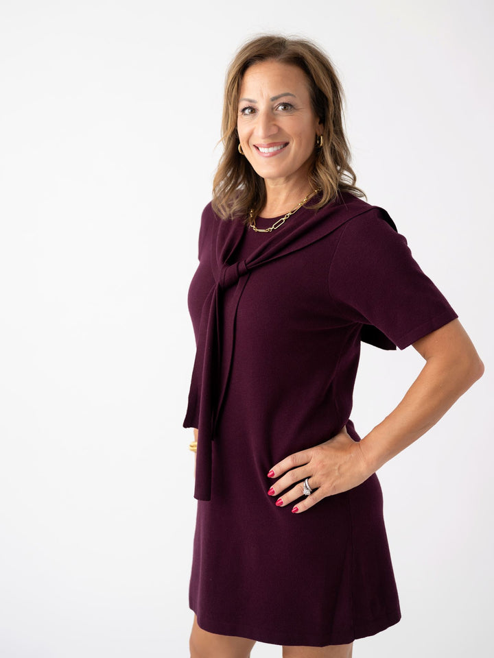 Preppy Plum Knit Dress