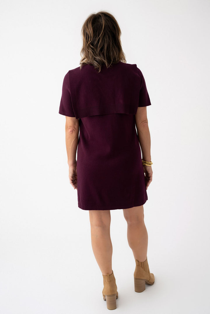 Preppy Plum Knit Dress