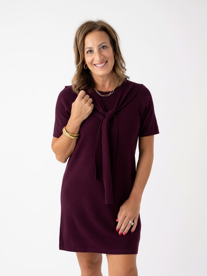 Preppy Plum Knit Dress